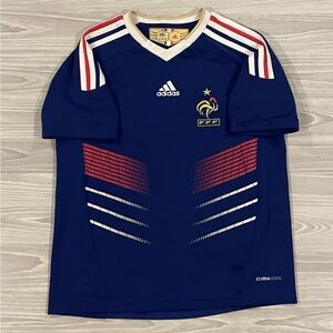 Adidas 2009/10 France National Team Home Soccer Jersey Blue Youth Size Small